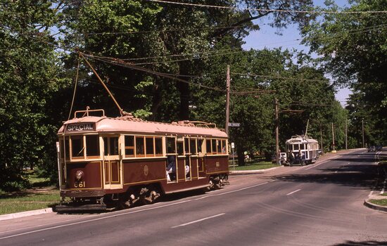 Trams 661 and 671 at depot junction