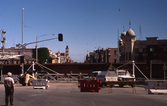 Train on level crossing - leaving Ballarat