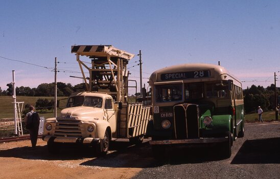 MTPA Tower Truck and Mk III bus No. 592 at Haddon