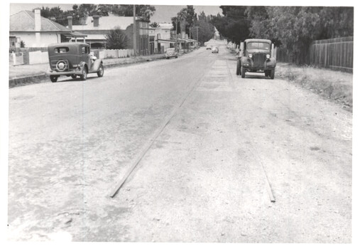 Photo showing end of rails at Darling St Eaglehawk.