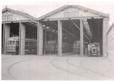 Photograph - Bendigo - tram depot c1945
