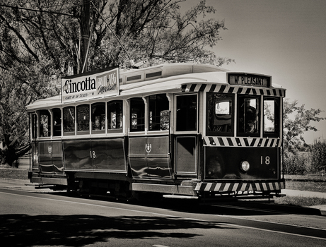 Black and white photo of Ballarat BTM 18, Wendouree Parade.