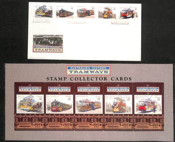 Stamps - Australia's Historic Tramways - envelope and collector cards - front