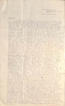 Letter from Brian Castle Adelaide to Wal Jack - page 1