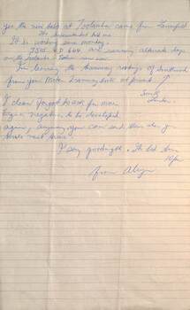 Handwritten letter from Alwyn Marshall Toolamba to Wal Jack re Wellington NZ tramways - sheet 3 of 4