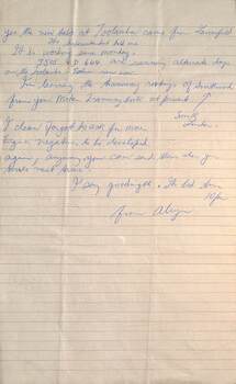 Handwritten letter from Alwyn Marshall Toolamba to Wal Jack re Wellington NZ tramways - sheet 3 of 4