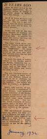Newspaper clipping from The Courier, Ballarat January 1936, about Ballarat trams.