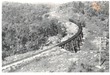QGR Commissioners Special on bridge near Wallangarra