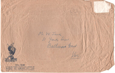 Neptune Oil Company envelope address to Wal Jack c1950