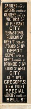 Reproduction Ballarat destination roll - white on black letters.