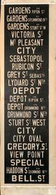 Reproduction Ballarat destination roll - white on black letters.