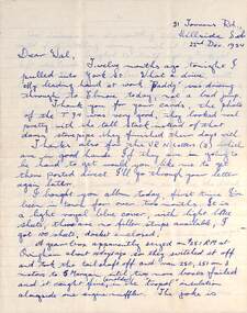 Letter from Owen to Wal Jack 1954