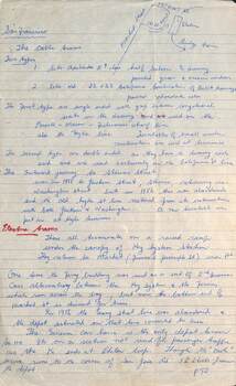 Letter - from Alwyn Marshall Toolamba to Wal Jack re San Francisco - page 1