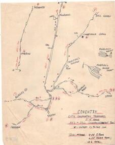 Drawing or map of Coventry City Corp Tramways
