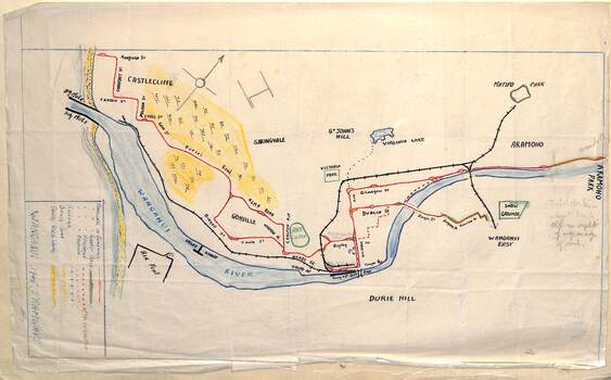 Drawing Wanganui Tramways NZ 1945