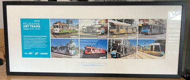 Framed photos of 8 Melbourne Art trams