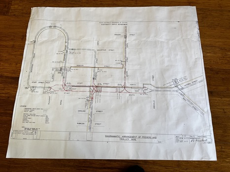 Drawing - "Diagrammatic Arrangement of Feeders and Trolley Wire"