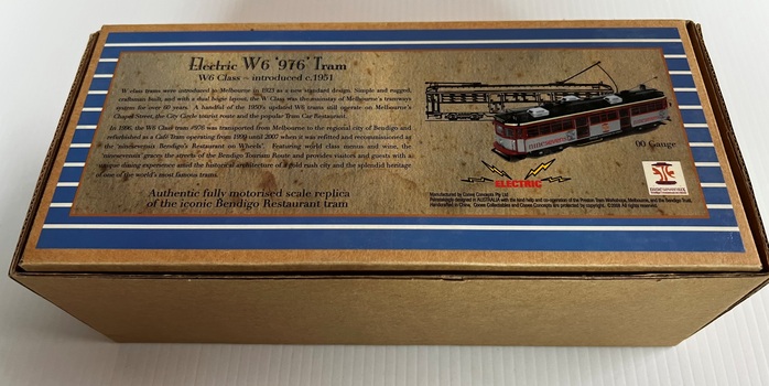W6 976 Bendigo Restaurant tram model - box underside