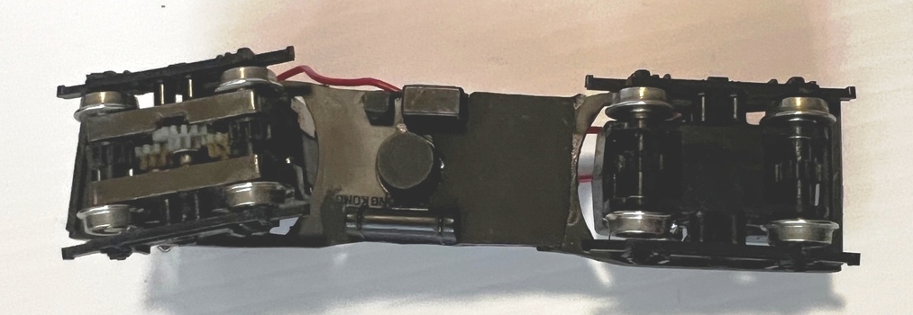 Model Sydney R class tram - underside view