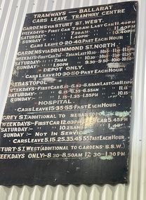 Sign - Timetable Board, State Electricity Commission of Victoria (SECV), 1940's?