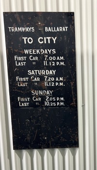 Timetable Board - Mt Pleasant