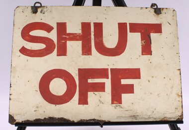 Metal shut off safety sign