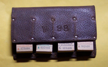 Functional Object - Ticket Wallet with 4  blocks of tickets, State Electricity Commission of Victoria (SEC), 1960's