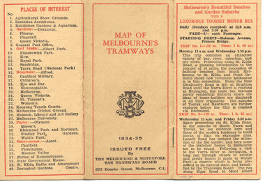 Map, Melbourne and Metropolitan Tramways Board (MMTB), "MMTB  Map of Melbourne Tramways 1934-5", 1934
