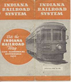 Ephemera - Timetable, Indiana Railroad, "Indiana Railroad system, Timetable, April 30, 1939" - Wal Jack Collection, Apr. 1932