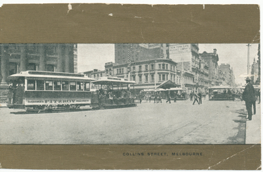 Photograph - Illustration/s, cable trams - Collins St. Melbourne