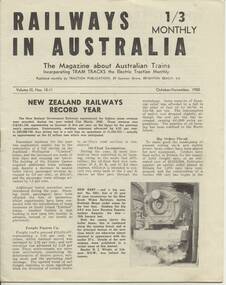 Magazine, Traction Publications, Railways In Australia - Oct/Nov 1950, Nov. 1950