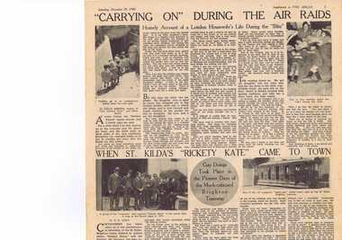 Newspaper, The Argus, Argus  28/12/1940, Dec. 1940
