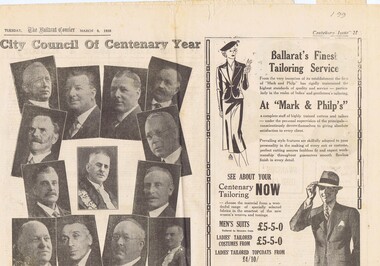 Newspaper, The Courier Ballarat, Courier, 8/3/1938 p21, 22, 29 & 30 - photo of Sturt St, Mar. 1938