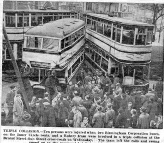 Newspaper, Birmingham Weekly Post, "Triple Collision", Mar. 1948