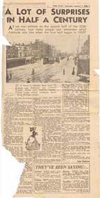 Newspaper, Adelaide Mail, "A lot of surprises in half a century", Jan. 1950