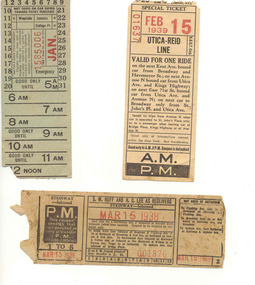 Ephemera - Ticket/s, Brooklyn and Queens Transit., New York - Wal Jack Collection
