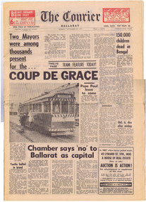Newspaper, The Courier Ballarat, Tram era ends in Ballarat, 20/09/1971 12:00:00 AM