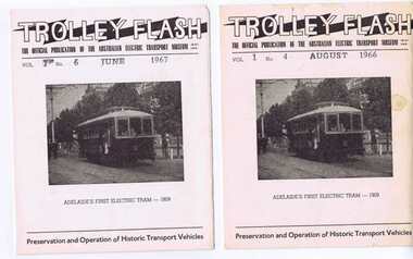Magazine, Australian Electric Transport Museum (SA) Inc, "Trolley Flash, Vol 1, Nos. 4 & 6", Aug. 1966