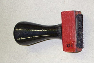 Functional Object - Rubber Stamp, Andrew Cook, "Ballarat Tramways Official Opening, 1st Feb. 1975", Jan. 1975