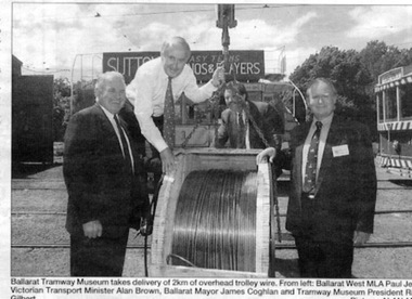 Newspaper, The Courier Ballarat, Ballarat Trams get a Government Spark, 27/11/1996 12:00:00 AM