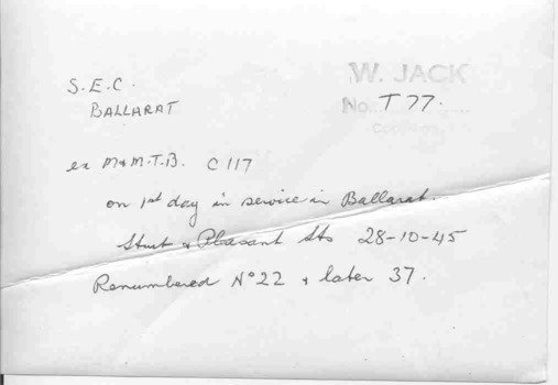 Notes on rear of print.