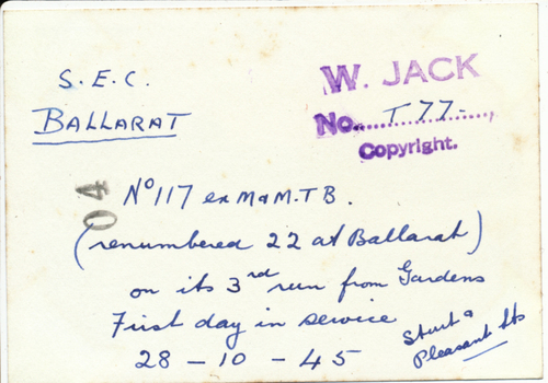 Notes on rear of print.