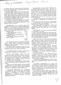 Document - Photocopy, Neville Gower, "Mayor's Report 1958-1959", Jul. 1997