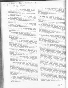 Document - Photocopy, Neville Gower, "Mayor's Report 1955-1956", Jul. 1997