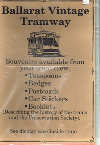 Poster, Ballarat Tramway Preservation Society (BTPS), Ballarat Vintage tramway sales poster, c1980