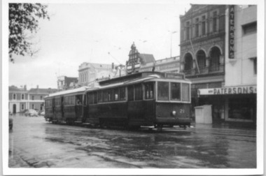 SECV Ballarat trams 21 and 38 in City Loop 