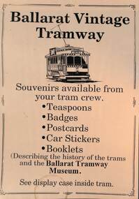 Poster, Len Millar, Ballarat Vintage Tramway, c1995