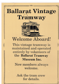 Poster, Len Millar & others, Ballarat Vintage Tramway, c1995