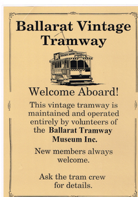 Poster, Len Millar, Ballarat Vintage Tramway, c1995