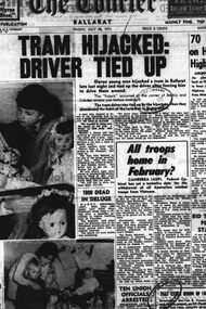 Negative - Microfilm strip, State Library of Victoria (SLV), "Tram Hijacked Driver Tied Up" - Courier, 30/08/1997